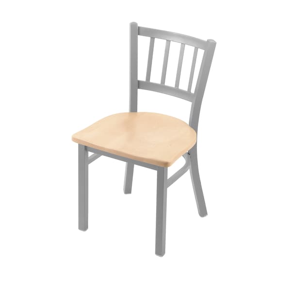610 Contessa 18" Chair with Anodized Nickel Finish and Natural Maple Seat
